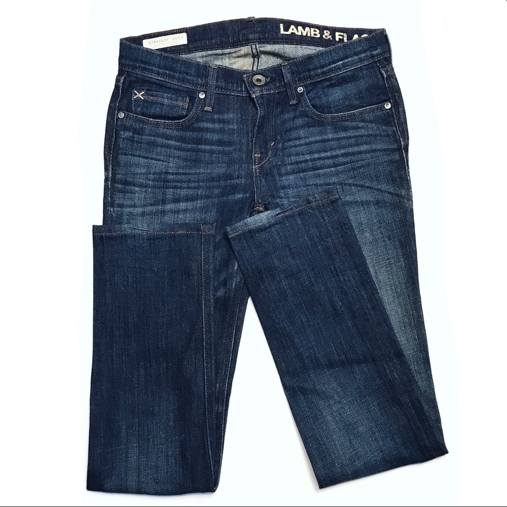 🆕 LAMB & FLAG Dark Wash Straight Leg Jeans
